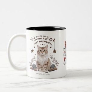 Taza Bicolor Mug de amante del gato de 11 oz de dos tonos