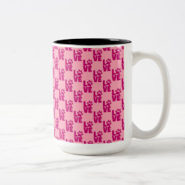 Taza Bicolor Mug de Amor y Paw Print - Regalo perfecto para los