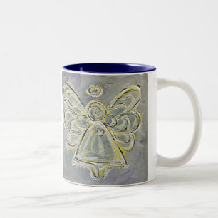 Taza Bicolor Mug de ángel blanco