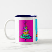 Mug de árbol de navidad interior azul oscuro