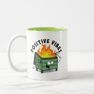Taza Bicolor Mug de basurero de vibraciones positivas