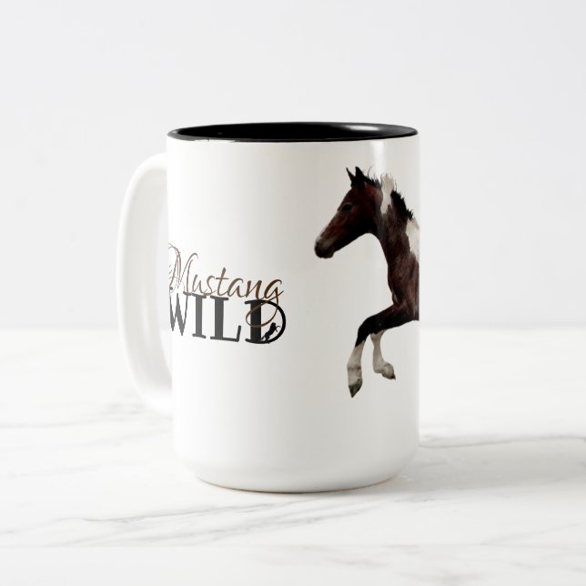 Taza Bicolor Mug de bebidas Mustang Colt con "Diablo" (Anverso izquierdo)