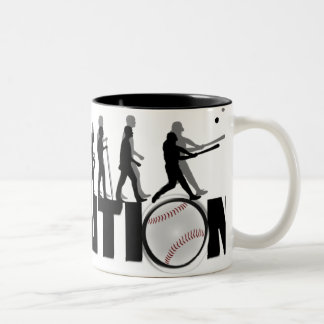Taza Bicolor Mug de béisbol de la evolución
