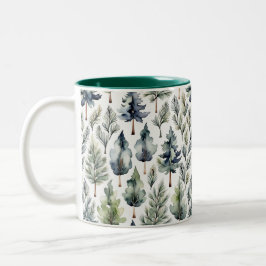 Taza Bicolor Mug de bosque de hilo acuático personalizado
