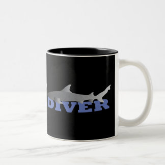 Taza Bicolor Mug de buceador de tiburones