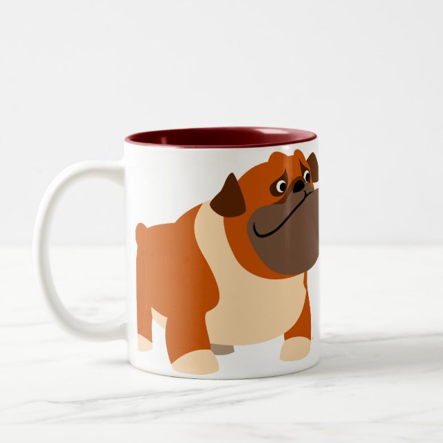 Taza Bicolor Mug de Bulldog inglés lindo (Izquierda)
