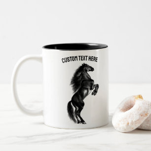 Taza Bicolor Mug de caballo erguido con texto Personalizado