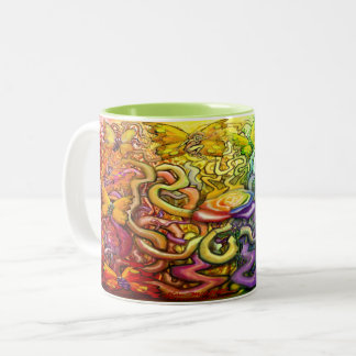 Taza Bicolor Mug de café con dos tonos de arcoiris para picar