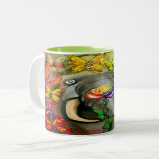 Taza Bicolor Mug de café con dos tonos de arcoiris para picar