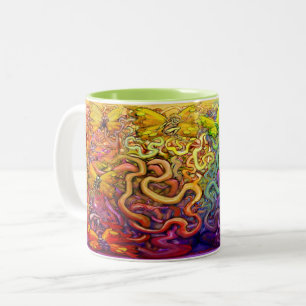 Taza Bicolor Mug de café con dos tonos de arcoiris para picar