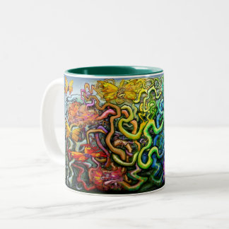 Taza Bicolor Mug de café con dos tonos de arcoiris para picar
