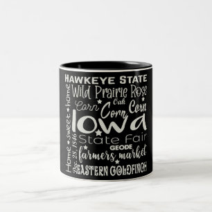 Taza Bicolor Mug De Café De Dos Tones De Estado/Iowa