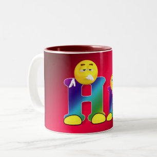 Taza Bicolor Mug De Café De Dos Tonos De Corazón Ligero