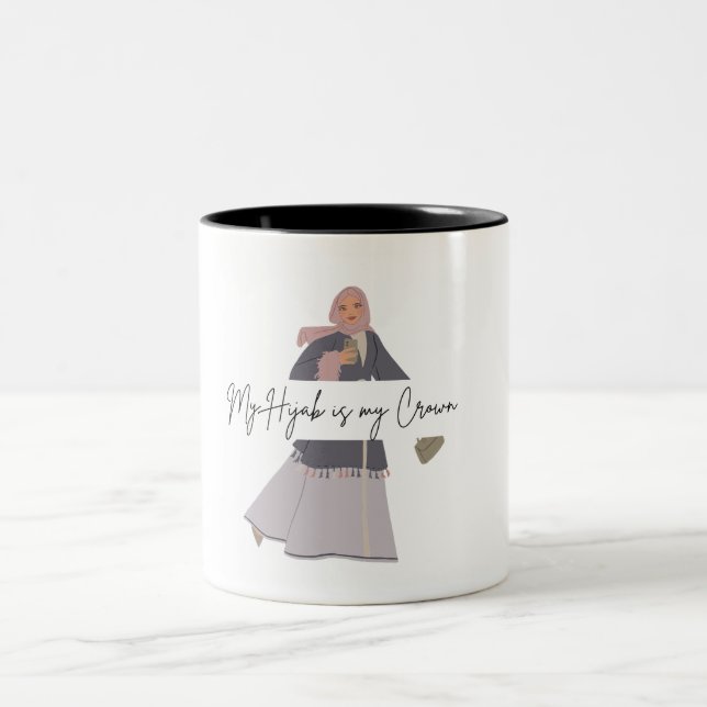 Taza Bicolor Mug de café hijabi musulmán (Centro)