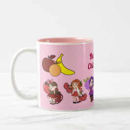 Taza Bicolor Mug de caracteres de fruta de Chibi personalizado