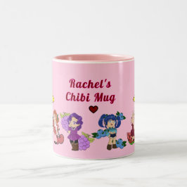 Taza Bicolor Mug de caracteres de fruta de Chibi personalizado