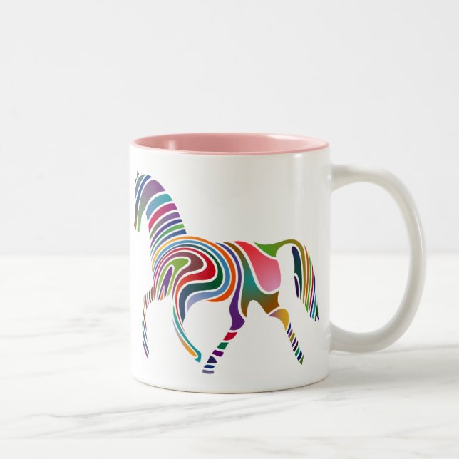 Taza Bicolor Mug de cerámica de caballo ondulada (Derecha)