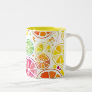 Taza Bicolor Mug. de colores de frutas de verano