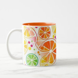 Taza Bicolor Mug. de colores de frutas de verano
