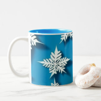 Taza Bicolor Mug de copo de nieve en invierno | Cosy Navidades