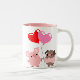 Taza Bicolor Mug de corazón enmarañado (cerdos Personalizados)