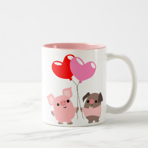 Taza Bicolor Mug de corazón enmarañado (cerdos Personalizados)