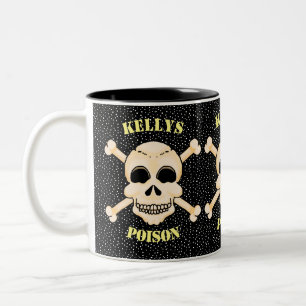 Taza Bicolor Mug de cráneo y cruz