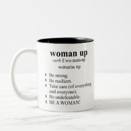 Taza Bicolor Mug de definición de estilo de diccionario "Woman