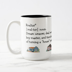 Taza Bicolor Mug de 'definición' del agente inmobiliario