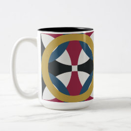 TAZA BICOLOR MUG DE DISEÑO GEOMÉTRICO