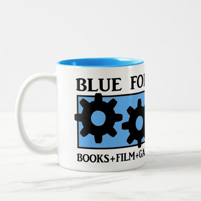 Taza Bicolor Mug. de divisiones de forja azul (Izquierda)