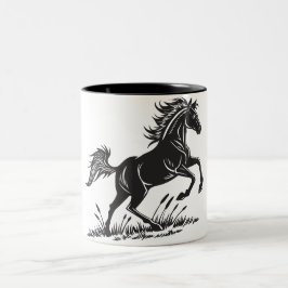 Taza Bicolor Mug De Dos Tones De Caballo De Reproducción Dinámi