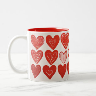 Taza Bicolor Mug De Dos Tones De Corazón De Mano