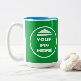 Taza Bicolor Mug de dos tonos - Añadir imagen azul luz blanca d