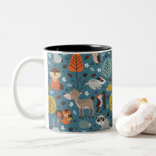 Taza Bicolor Mug de dos tonos de animales forestales