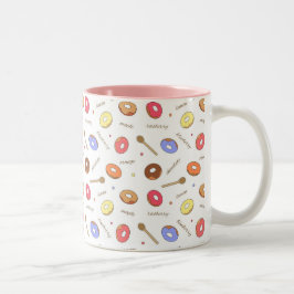 Taza Bicolor Mug de dos tonos de donuts caseros de 11 oz