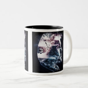 Taza Bicolor Mug de dos tonos de hombre de doble exposición, 11