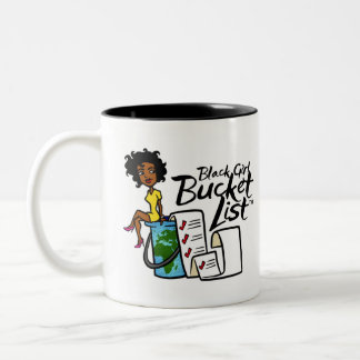 Taza Bicolor Mug de dos tonos de la lista de cubo del Chica neg