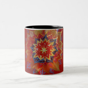 Taza Bicolor Mug de dos tonos de Mandala roja