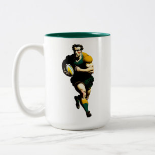 Taza Bicolor Mug de dos tonos del jugador de rugby