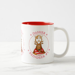 Taza Bicolor Mug de dos tonos rojos REINDEER DEL LAVABO