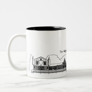 Taza Bicolor Mug. de esbozo de caminata en el tablero de VOFS