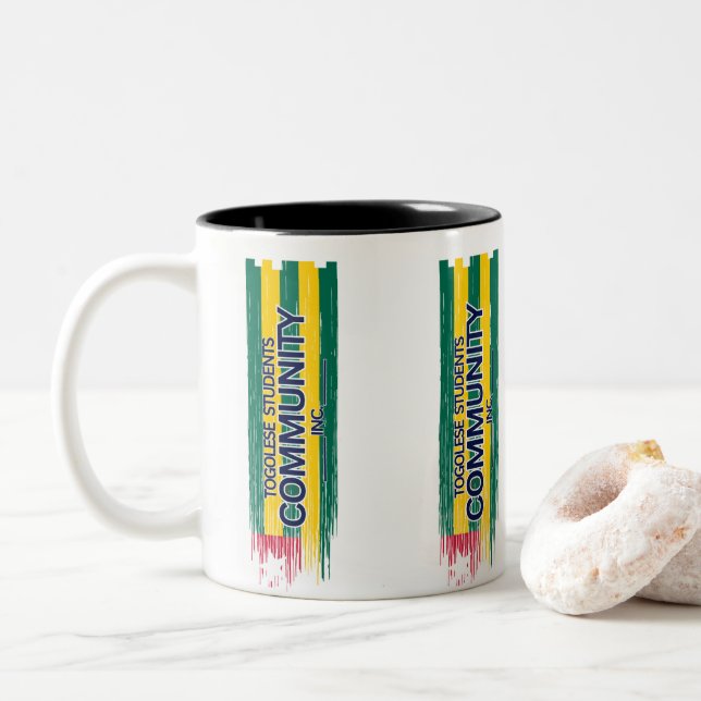 Taza Bicolor Mug de estudiantes togoleses (Con donut)