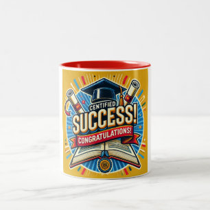 Taza Bicolor Mug de éxito certificado Mug de felicitaciones d