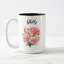 Mug de flor de nacimiento personalizada - Floral d