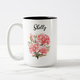 Taza Bicolor Mug de flor de nacimiento personalizada - Floral d