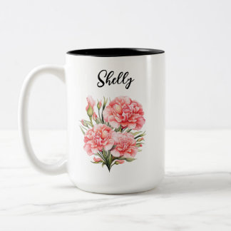 Taza Bicolor Mug de flor de nacimiento personalizada - Floral d