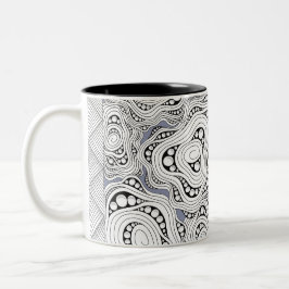 Taza Bicolor Mug de flores abstractas monocromas