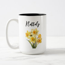 Mug de flores de nacimiento personalizadas - Marzo