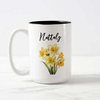 Taza Bicolor Mug de flores de nacimiento personalizadas - Marzo